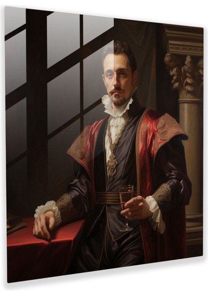 Zarif Asil Cam Baskı - Portre, Sofistike, Ev Dekorasyonu, Cam Baskı, 30X30