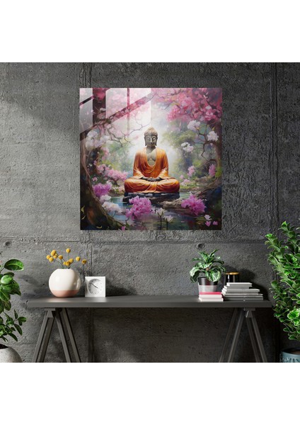 Spiritüel Buda Cam Baskı - Spiritüel, Spiritüel Buda, Duvar Dekorasyonu, Ev Dekorasyonu, 30X30