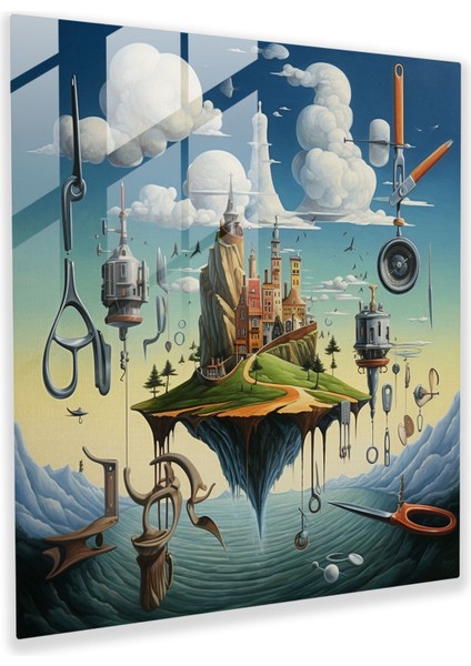 Barber's Dreamscape - Cam Baskı - Berber, Entrika, Rüya Gibi, Kaprisli, 30X30