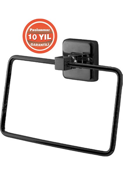 KU10-064.4 Mat Siyah Paslanmaz Pirinç Kumru Kare Havluluk