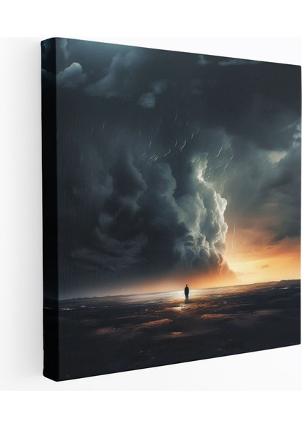 Reddedilme Kanvas Tablo - Reddetme, Dijital Sanat Çalışması, Fırtınalı Gökyüzü, Reddetme, 30X30