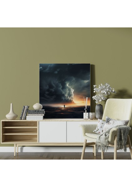 Reddedilme Kanvas Tablo - Reddetme, Dijital Sanat Çalışması, Fırtınalı Gökyüzü, Reddetme, 30X30 fiyatları