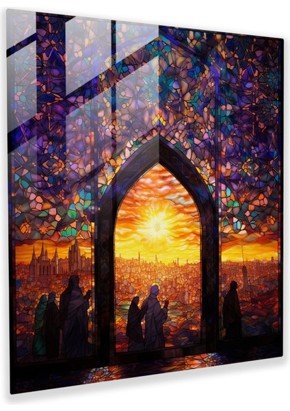 Dini Tasvir Cam Baskı - Vitray Pencere - Dini Tasvir, Vitray Pencere, Cam Duvar Sanatı, Duvar Dekorasyonu, 30x30