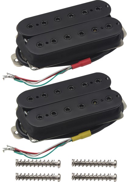 Fleor Alnico 5 Gitar Manyetik Humbucker Elektro Gitar Manyetikler Boyun + Köprü Seti Siyah Gitar Parçaları Aksesuarları Için (Yurt Dışından)