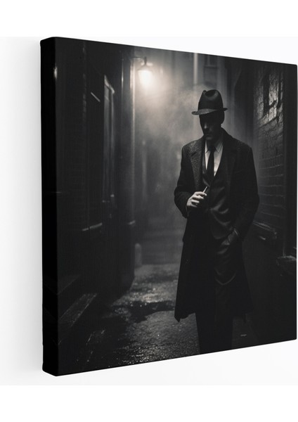 Pulp Fiction Kanvas Tablo - Ucuz Roman, Sigara, Özel Dedektif, Siyah Beyaz Fotoğraf, 30X30