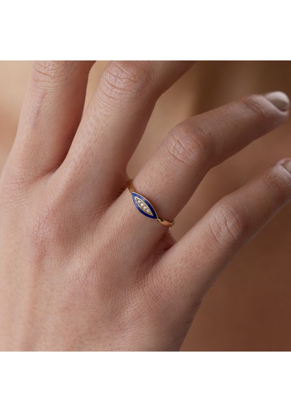 14 Ayar Altın Mineli Günlük Yüzük