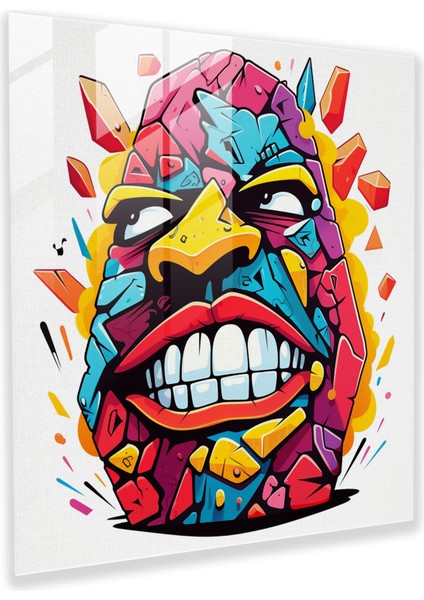 Rolling Stones Pop Art Cam Baskı - Rolling Stones, Desenler, Modern Sanat, Duvar Dekorasyonu, 50X50