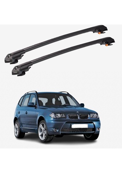 Bmw X3 2003-2010 Trx1 Thunder Carrier Kilitli Ara Atkı Taşıyıcı Tavan Barı Siyah