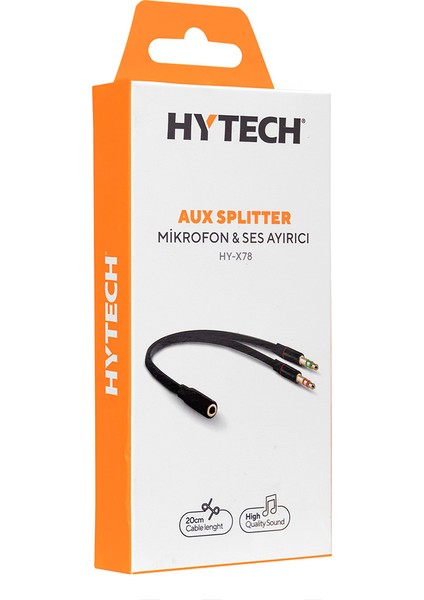 Çevirici HY-X78 Siyah 3.5mm To Audıo + Mıc 0.15M Kulaklık Çevirici