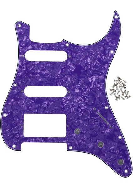 Mor Inci 4 Katlı Stil Fleor 11 Delikli Elektro Gitar Pickguard Ssh Hss Gitar Çizik Levhası ve Vidaları St Gitar Parçaları ile Uyumlu, 21 Renk Seçeneği (Yurt Dışından)