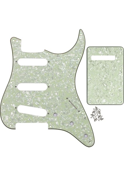 Nane Yeşili Inci Stili Fleor St Sss Elektro Gitar Pickguard 11 Delik Çizilme Plakası ve Arka Plaka ve Vidalar, 30 Renk Seçeneği (Yurt Dışından)