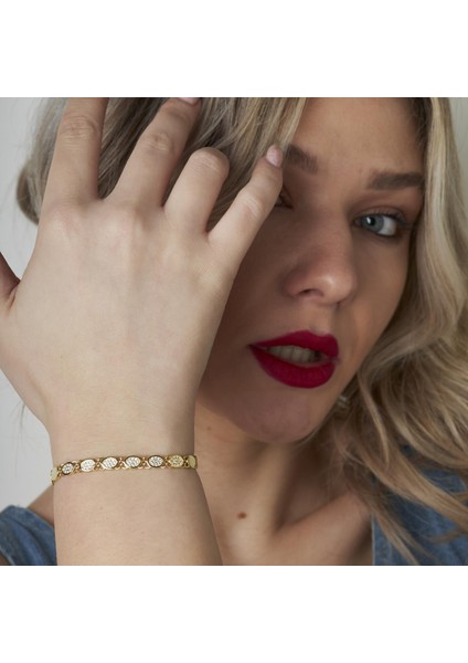 Taşlı Oval Zincir Bileklik indirimleri