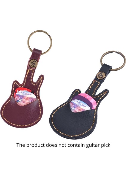 Kırmızı Stil Gitar Pik Tutucu Deri Plektrom Kılıfı Anahtarlık Gitar Şekilli Gitar Pimleri Enstrüman Aksesuarları Pik Hariç (Yurt Dışından) fiyatları