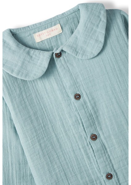 Unisex Çocuk Müslin Bebe Yaka Gömlek modelleri