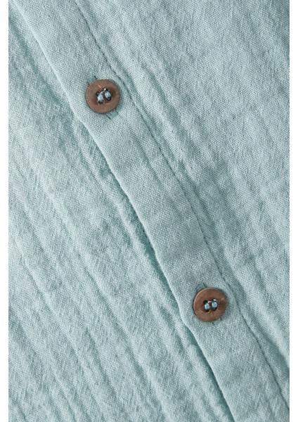 Unisex Çocuk Müslin Bebe Yaka Gömlek fırsatları