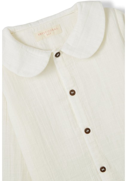 Unisex Çocuk Müslin Bebe Yaka Gömlek modelleri