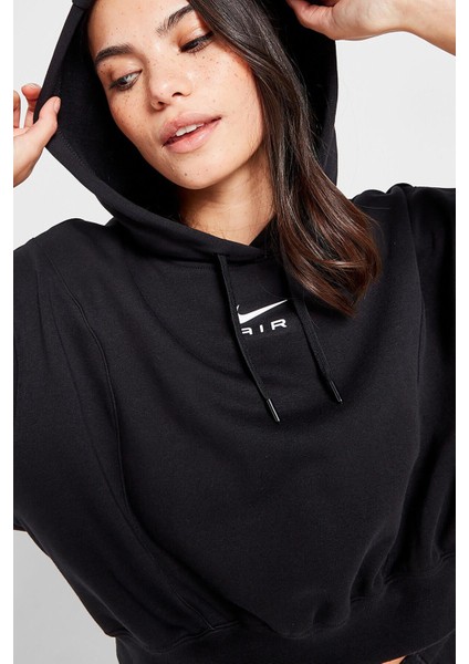 Sportswear Air Fleece Hoodie Crop Oversize Kesim Kadın Sweatshirt