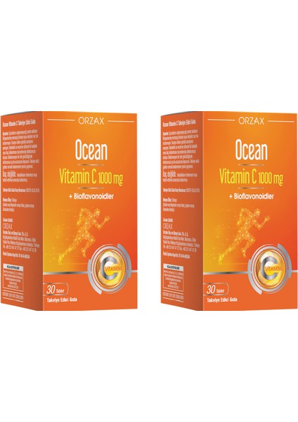 Ocean Orzax Vitamin C 1000 Mg + Bioflavonoidler 30 Tablet (2 Adet)