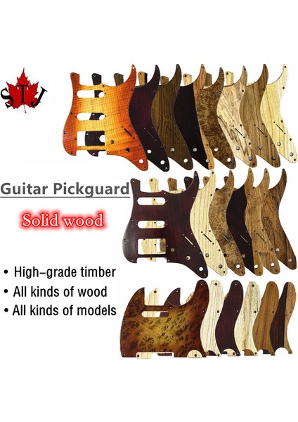 Akçaağaç 6 Tarzı Elektrikli Ssh Gitar Pickguard Katı Ahşap, Ssh Strat Gitar Plakası Çizik Koruyucu, Gitar Aksesuarları (Yurt Dışından) fiyatları