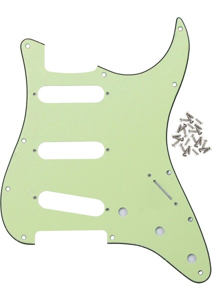 Nane Yeşili 3 Katlı Stil Yeni 11 Delikli Sss Gitar Pickguard Koruma Plakası ve Vidaları Strat'lere Uyar, 10 Renk Seçeneği - (Yurt Dışından)
