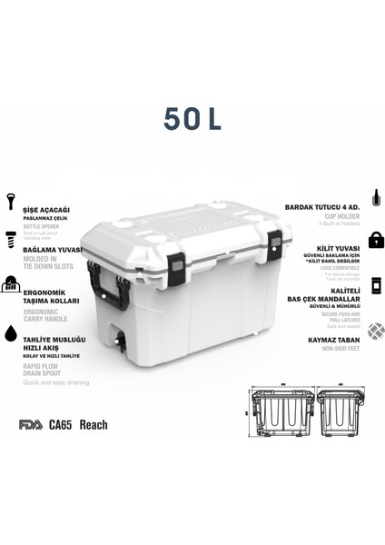 Revel Marin Soğutucu Buzluk 50LT Ice Box
