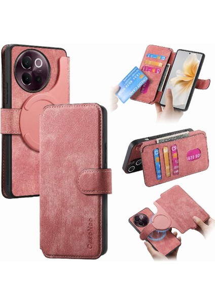 Vıvo V40 Lite Için Flip Case Retro Kart Standı Cüzdan Mıknatıs Koruyucu (Yurt Dışından)