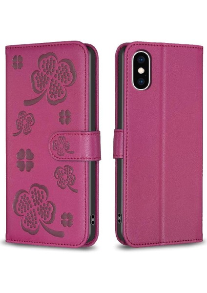 IPhone Xs Max Çok Renkli Yonca Çiçek Kart Yuvaları Tutucu Pu Için Flip Case (Yurt Dışından)