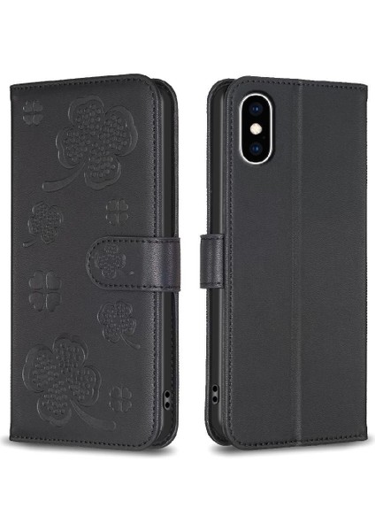 IPhone Xs Max Çok Renkli Yonca Çiçek Kart Yuvaları Tutucu Pu Için Flip Case (Yurt Dışından)
