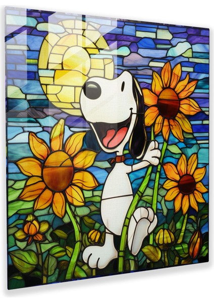 Vitray Snoopy Cam Baskı