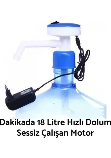 Elektrikli Damacana Su Pompası Adaptörlü (Dakikada 18 Litre Su)