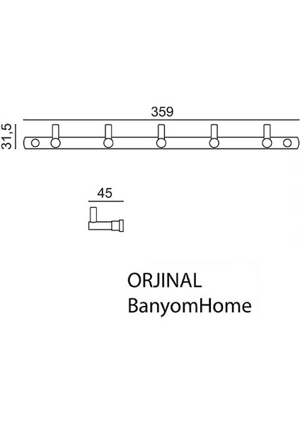 MS10-061.4 Paslanmaz Pirinç Mat Siyah Mercan 5’li Askılık Havlu Askısı fiyatları