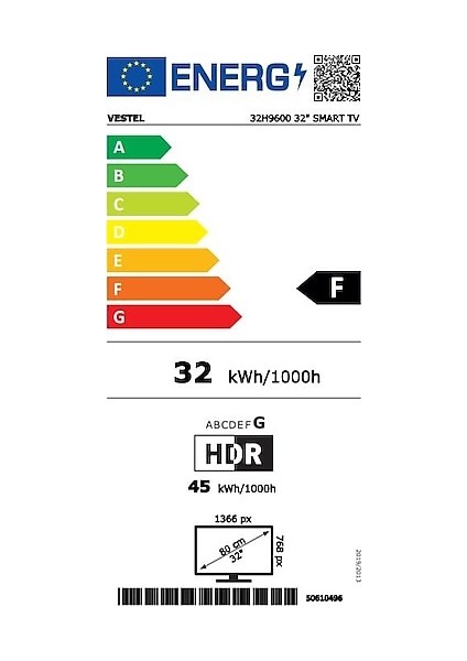 32H9600 32" 81 Ekran Dahili Uydu Alıcılı HD Ready Smart LED TV