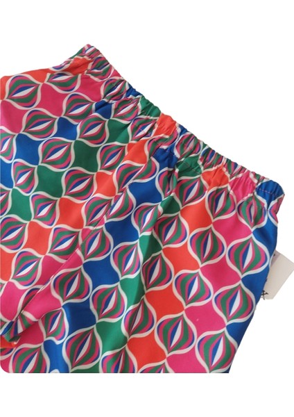 Kendinden Kemerli Desenli Renkli Kız Çocuk Şort Etek indirimleri