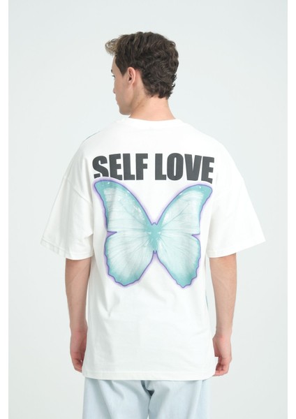 Oversize Self Love Baskılı Tişört Pamuk