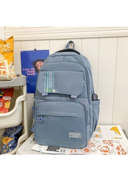 Büyük Kapasiteli Ortaokul Öğrencisi Okul Çantası Kadın Kore Versiyonu Lise Hafif Çok Yönlü Sırt Çantası Üniversite Öğrencisi Rahat Bilgisayar Sırt Çantası Erkek (Yurt Dışından)