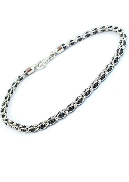 Italyan 925AYAR Gümüş Içi Oniks Taş Detaylı Tasarım Erkek Bileklik fiyatları