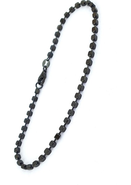 Siyah Rodajli Italyan 925AYAR Gümüş Tasarım Küpe Erkek Bileklik