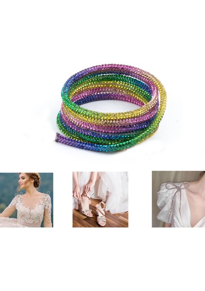 Kristal Taşlı Parıltılı Şerit Ip , Giyim, Ayakkabı, Eşya, Aksesuar Ipi