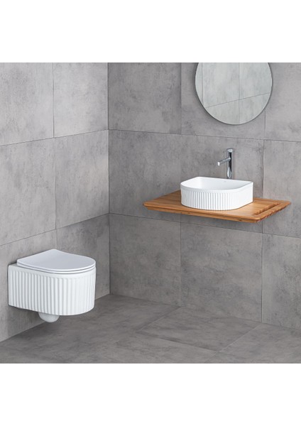 E-W1005MB Tezgah Üstü Lavabo Mat Beyaz fırsatları
