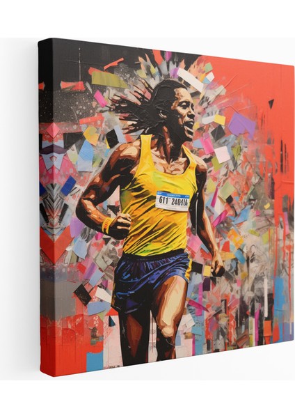 Maraton Bitiş Çizgisi Kanvas Tablo, 30X30 cm