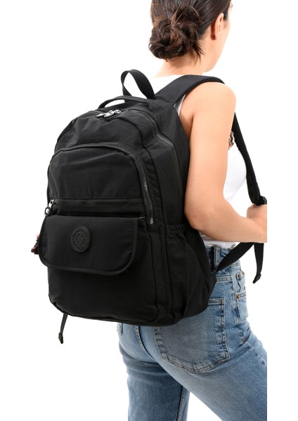 Alber Model Su Geçirmez Kumaş Laptop Bölmeli Büyük Boy Okul Seyahat Sırt Çantası Fonksiyonel
