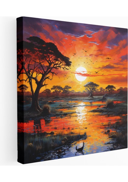 Afrika Gün Batımı Rüyaları Kanvas Tablo, 30X30 cm