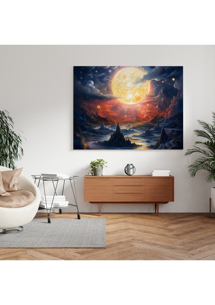 Yıldızlı Gece Hayali Kanvas Tablo, 30X30 cm