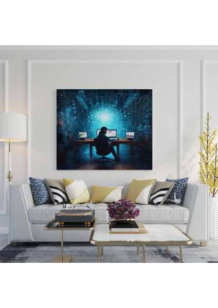 Tech Hacker'ın Odası Kanvas Tablo, 30X30 cm