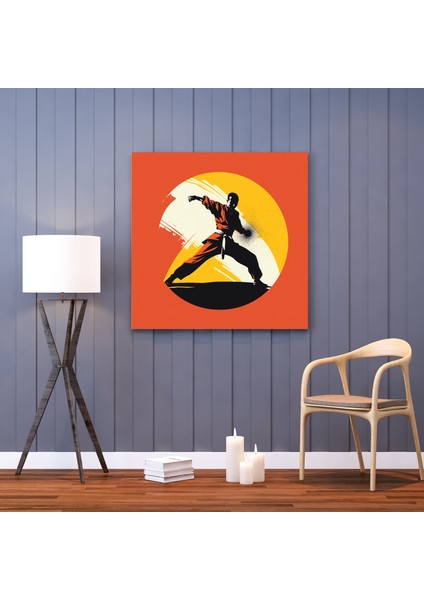 Roundhouse Kick Minimalist Kanvas Tablo, 50X50 cm fiyatları