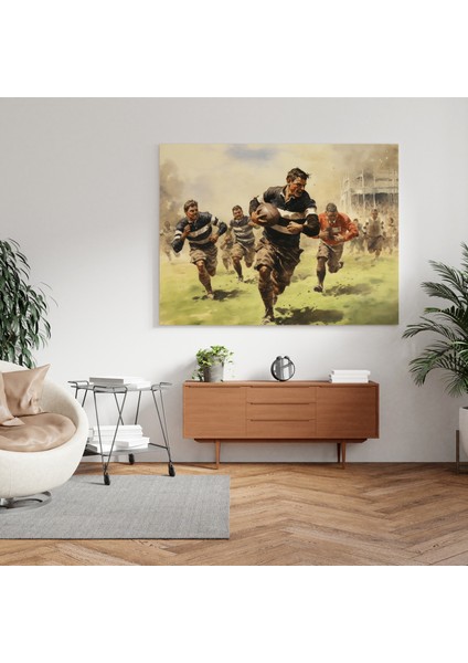 Vintage Rugby Maçı Duvar Tablosu, 30X30 cm fiyatları