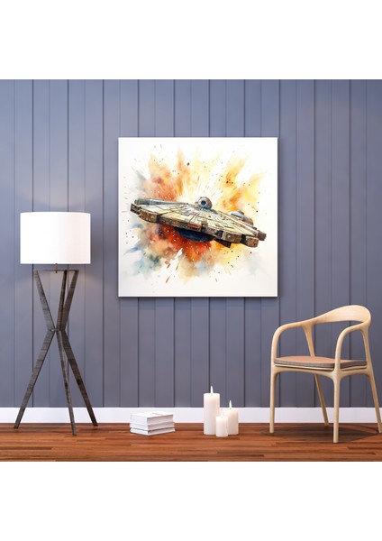 Millennium Falcon Suluboya Kanvas Tablo, 30X30 cm fiyatları