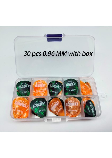 0.46MM-30PCS W Kutu Stili 50 Adet Selüloit Gitar Pikleri Medyatör Kalınlığı Elektrikli Bak Pletktrum Gitar Aksesuarları (Yurt Dışından)