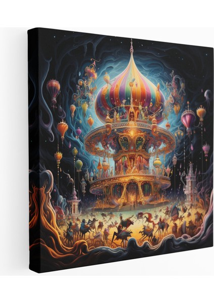 Kozmik Atlıkarınca Kanvas Tablo, 30X30 cm