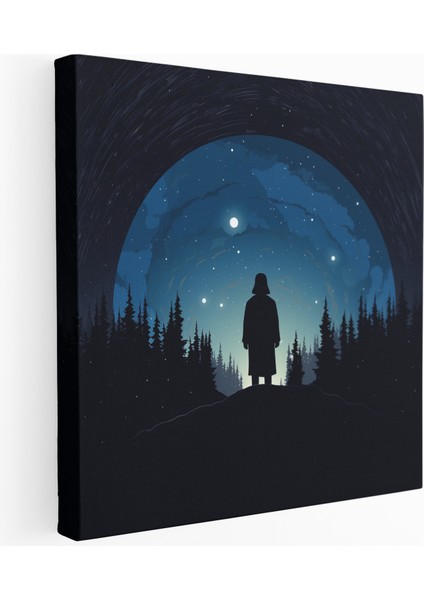 Darth Vader Gece Gökyüzü Kanvas Tablo, 30X30 cm